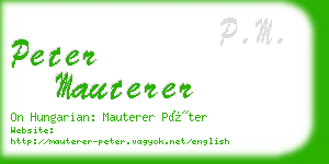 peter mauterer business card